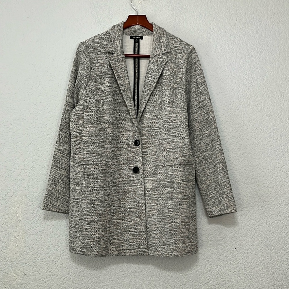 Torrid Textured Knit Boyfriend Trench Blazer